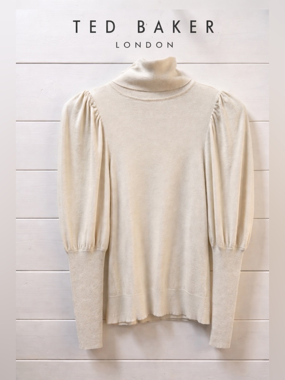 TED BAKER Cream Turtleneck Knit – Size 0